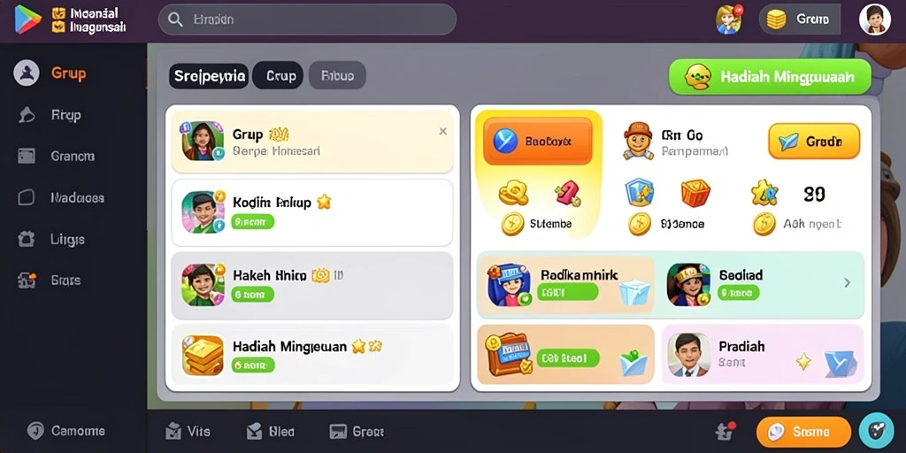 Tampilan utama aplikasi dengan pilihan permainan slot.